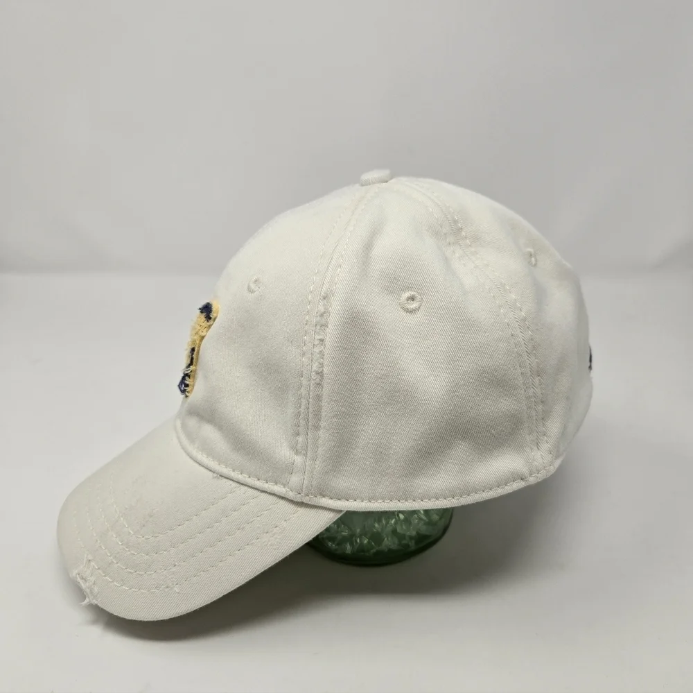 AEROPOSTALE WHITE COTTON BLEND DISTRESSED FITTED BASEBALL HAT CAP UNISEX SMALL/M